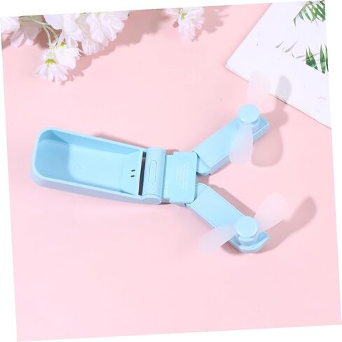 مروحة USB صغيرة محمولة مزدوجة الرأس قابلة للطي ومروحة تبريد الهواء خفيفة الوزن قابلة لإعادة الشحن مع سرعات للسفر في الهواء الطلق واستخدام الصيف in Kuwait