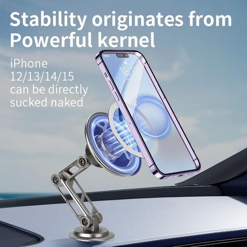 Magnetic Phone Holder for Your Car, Suction Phone Mount, Car Interior Accessories, Compatible with iPhone 17 16 15 & Android, Magnetic Suction Cup car Phone Holder with Navigation Support in Saudi Arabia
