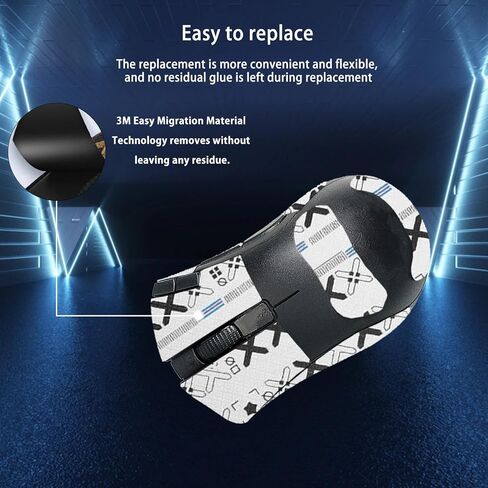 شريط قبضة الماوس تغطية كاملة لـ Razer DeathAdder V2 X HyperSpeed، شريط قبضة الماوس المضاد للانزلاق، مجموعة ترقية الفئران الاحترافية ذاتية اللصق ومقاومة للعرق (أبيض) in Kuwait