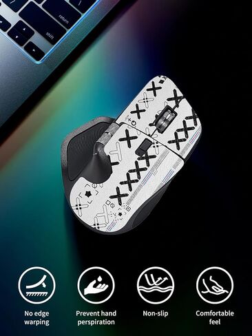 Mouse Grip Tape Full Coverage for Logitech MX Master 4 Wireless Gaming Mouse,Self-Adhesive PreCut Sweat-Resistant Professional Mice Upgrade Kit - White in Saudi Arabia