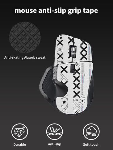 Mouse Grip Tape Full Coverage for Logitech MX Master 4 Wireless Gaming Mouse,Self-Adhesive PreCut Sweat-Resistant Professional Mice Upgrade Kit - White in Saudi Arabia