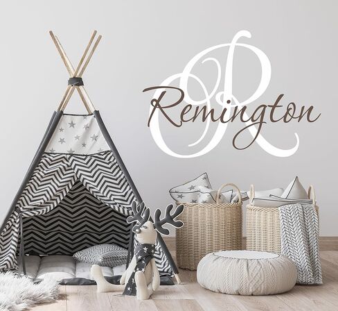 Decor Designs Decals Multi Font, Color, Size, and Initial Choice Boys Vinyl Wall Art Decal Sticker, Baby Nursery Childrens Bedroom Playroom Decor (Multiple Size Choices) (Name with Initial) in Saudi Arabia