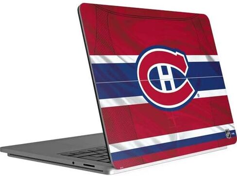 ملصق Skinit للكمبيوتر المحمول متوافق مع Surface Laptop Studio - تصميم جيرسي منزلي مرخص رسميًا من NHL Montreal Canadiens in Saudi Arabia