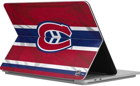 ملصق Skinit للكمبيوتر المحمول متوافق مع Surface Laptop Studio - تصميم جيرسي منزلي مرخص رسميًا من NHL Montreal Canadiens in Saudi Arabia