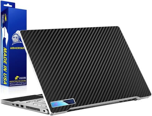 غلاف من الفينيل من ArmorSuit MilitaryShield مصنوع من ألياف الكربون الأسود لجهاز ASUS ROG Zephyrus G14 [14 بوصة] (2020-2021) in Kuwait