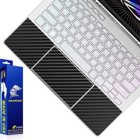 غلاف من الفينيل من ArmorSuit MilitaryShield مصنوع من ألياف الكربون باللون الأسود لجهاز ASUS ROG Zephyrus G14 [14 بوصة] (2022) - مسند راحة اليد ولوحة اللمس in Kuwait