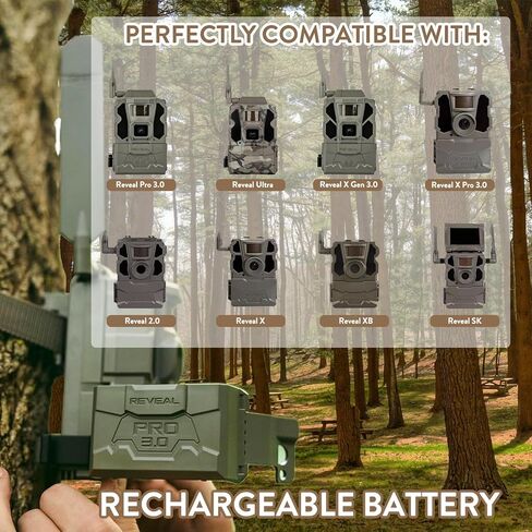 2-Pack 6000mAh Rechargeable Reveal Lipo Lithium Battery Pack EM6 for Trail Camera Reveal X Gen 3.0, 2.0, X Pro 3.0, Pro, X Ultra 3.0, SK, XB, X - Upgraded LED Meter & Solar Charging (2-Pack) in Saudi Arabia