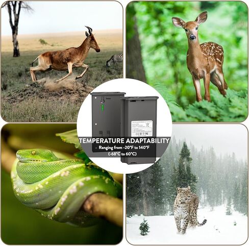 2-Pack 6000mAh Rechargeable Reveal Lipo Lithium Battery Pack EM6 for Trail Camera Reveal X Gen 3.0, 2.0, X Pro 3.0, Pro, X Ultra 3.0, SK, XB, X - Upgraded LED Meter & Solar Charging (2-Pack) in Saudi Arabia