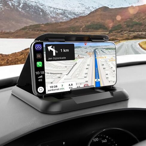 Car Phone Holder with Foldable, Mount Silicone Car Pad Mat for Various Dashboards, Cell Phone Mount for iPhone, Samsung, Android Smart Phones, GPS Devices and More, Black in Saudi Arabia