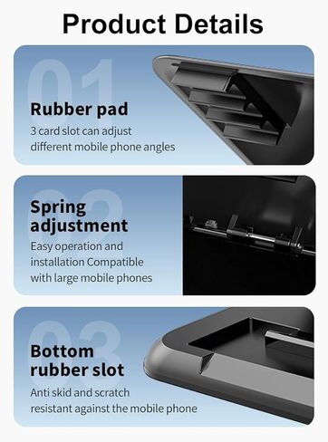 Car Phone Holder with Foldable, Mount Silicone Car Pad Mat for Various Dashboards, Cell Phone Mount for iPhone, Samsung, Android Smart Phones, GPS Devices and More, Black in Saudi Arabia