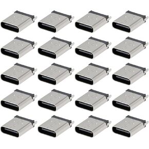 ECSiNG 20pcs USB Type-C 6Pin Vertical Female PCB Jack Connector 10.5mm Height for Electronic Device Connections in Kuwait