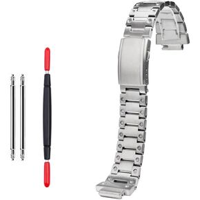 سوار ساعة من الستانلس ستيل متوافق مع كاسيو GM-110 (G-Shock Little Steel Cannon) - إبزيم سلحفاة صلب، 16 ملم، ملحق الساعة in Kuwait