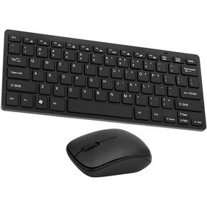 PUSOKEI 2.4GHz Wireless Keyboard and Mouse Combo, 78 Keys Ultra Thin Keyboard with Multimedia Function Keys, Plug and Play USB Receiver, for Wins 7 8 Vista Desktop Laptop Notebook in Saudi Arabia
