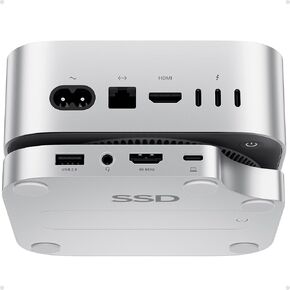 منصة Mac mini M4 وحامل مع حاوية M.2 NVMe 8TB SSD، محور Macmini M4 مع HDMI 4K 60 هرتز، 3 USB-A 10 جيجابت في الثانية لجهاز Mac mini M4/M4 Pro 2024، حامل معدني للشاشة والمكتب ومنفذ VESA in Kuwait