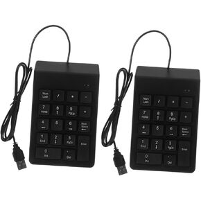 HOMSFOU 2 قطعة لوحة مفاتيح رقمية USB 18 مفتاح لوحة مفاتيح ميكانيكية Numpad لوحة أرقام خارجية محمولة لأجهزة الكمبيوتر المحمول وسطح المكتب والمحاسبة المالية in Kuwait