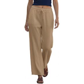 Women's 100% Linen Pants – Made in Italy, One Size Fits All (S,M,L) – Lightweight and High-Waisted Trousers in Saudi Arabia