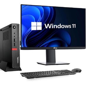 Lenovo ThinkStation P320 Mini PC - Intel Core i7-7700T - 16GB RAM - 512GB NVMe SSD - Quadro P600 GPU - New 24" Monitor - Wireless Keyboard & Mouse - Wi-Fi - Tiny Desktop - Windows 11 Pro (Renewed) in Kuwait