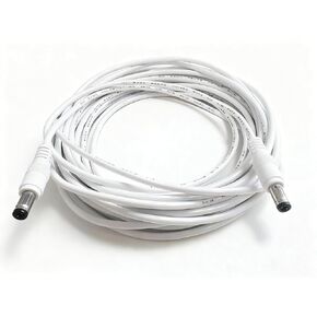 DC 5525 Male to Male White Cable, 25 ft Long Extension Cord for LED, CCTV Cameras, Car, Monitors, Waterproof in Kuwait