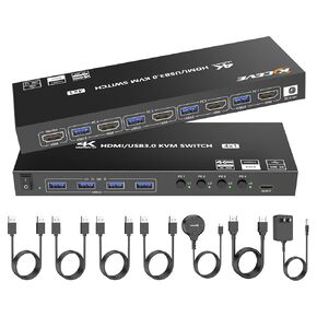USB 3.0 HDMI KVM Switch 1 مراقبين 2 أجهزة كمبيوتر مع 3 منافذ USB ، 8K@60Hz 4K@120Hz ، مفاتيح KVM لجهاز كمبيوتر 2 مشاركة طابعة MOUSE MOUSE مع محول الطاقة Remote12V السلكية وكابلات USB 2. in Kuwait