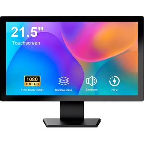 Touch Screen Monitor 21.5 Inch FHD 1920x1080P Industrial PC Display, HDMI VGA Touchscreen Computer Monitor for Laptop PS4 Xbox, 75Hz Desktop Touch Display, Black in Saudi Arabia
