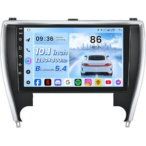 تويوتا كامري راديو ستيريو لعام 2015 2016 2017 - ترقية 1280 * 800 شاشة لمس 5GWIFI6 Bluetooth5.4 FM 32EQ التحكم الصوتي GPS SWC Android Auto CarPlay in Kuwait