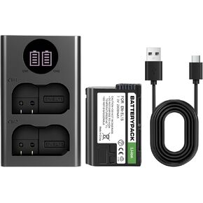 EN-EL15 2800mAh Li-ion Battery with LCD Dual Slot Charger for Nikon Cameras in Kuwait