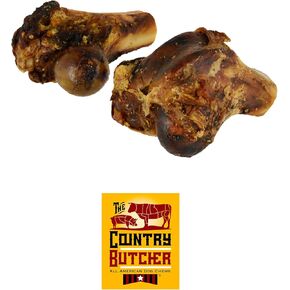 عظام الكلاب ذات مفصل لحم البقر من The Country Butcher، مصنوعة في الولايات المتحدة الأمريكية، مضغ طبيعي للكلاب للمضغ العدواني، 4 قطع in Kuwait