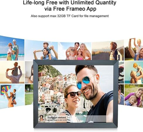 15 inch Digital Picture Frame, Desktop or Wall Mountable, Auto Rotate, Slideshow, 1024x768 Screen, Share Photos Videos via App (US Plug) in Saudi Arabia