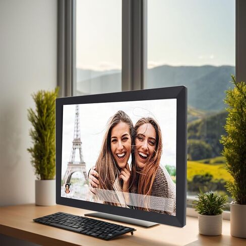 15 inch Digital Picture Frame, Desktop or Wall Mountable, Auto Rotate, Slideshow, 1024x768 Screen, Share Photos Videos via App (US Plug) in Saudi Arabia