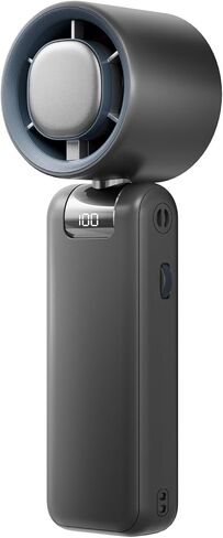 مروحة محمولة عالية السرعة، محرك توربو 13500 دورة في الدقيقة، تبريد فوري TEC، بطارية 4000 مللي أمبير (3-23 ساعة) شاشة LCD، 3 في 1 للرقبة/المكتب/مروحة محمولة لرياضات السفر والمكاتب (أبيض فاتح) in Kuwait