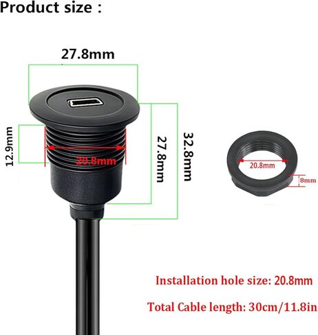 كابل تمديد PENGLIN Micro USB، كابل توصيل Micro USB 2.0 ذكر إلى أنثى، يدعم الشحن ونقل البيانات للسيارة/القارب/سطح المكتب (30 سم/11.8 بوصة) in Kuwait