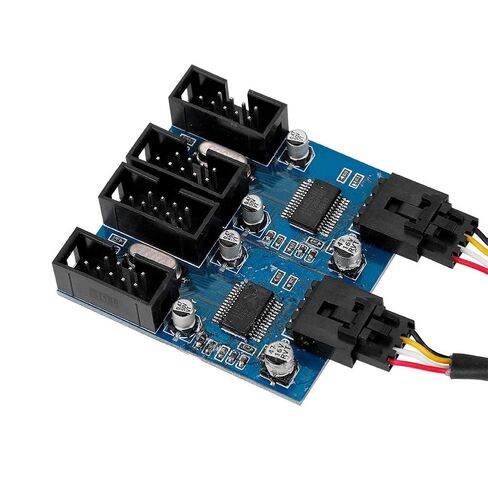 Dioche F USB Splitter Premium 9 Pin USB Header Male to 4 Female Extension Cable Splitter - طول 28 سم، التوافق مع واجهة اللوحة الأم 9 Pin، أداء عالي و in Kuwait