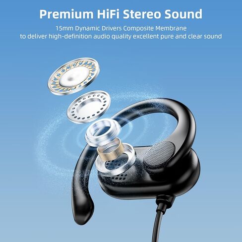 APETOO 3.5mm Open-Ear Headphones with Adjustable Earhook,Mic & Volume Control,4.9ft Wired Earbuds HiFi Stereo Anti-hurt Ear On-Ear Earphone for Chromebook Kids School Tablet Airplane Travel Laptop MP3 in Saudi Arabia