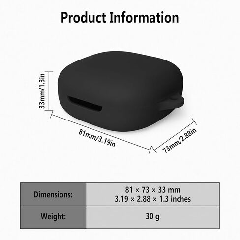 Geiomoo Silicone Case for SHOKZ OpenFit 2+ T921, Soft Flexible Scratch Resistant Protective Cover with Carabiner (Black) in Saudi Arabia
