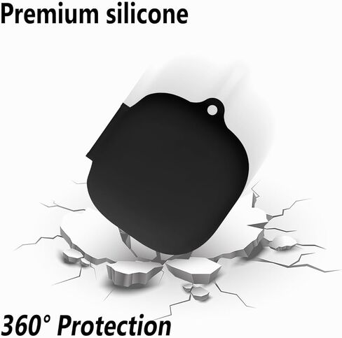Geiomoo Silicone Case for SHOKZ OpenFit 2+ T921, Soft Flexible Scratch Resistant Protective Cover with Carabiner (Black) in Saudi Arabia