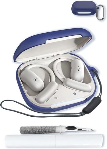 حافظة لسماعات الرأس Soundcore AeroFit 2 مفتوحة الأذن من Anker، حماية ناعمة، مقاومة للصدمات، غطاء حافظة من السيليكون BOVUGAC مع سلسلة مفاتيح ومجموعة تنظيف وحبل Soundcore AeroFIT 2 2024-Blue in Kuwait