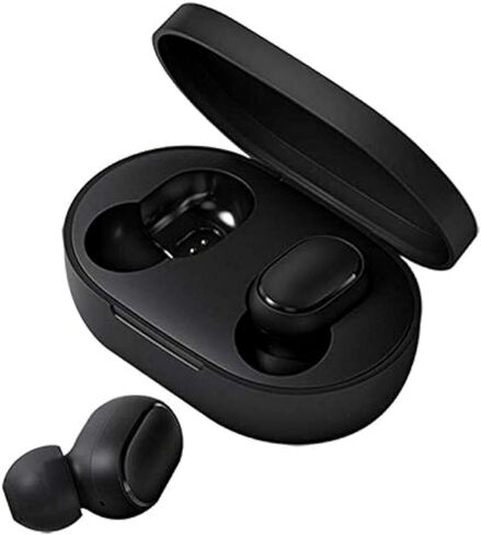 XIAOMI TWSEJ04LS Redmi Airdots سماعات أذن، بلوتوث، مقاومة للعرق، سماعات أذن لاسلكية حقيقية، الإصدار العالمي - أسود، صغير in Kuwait