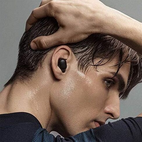 XIAOMI TWSEJ04LS Redmi Airdots سماعات أذن، بلوتوث، مقاومة للعرق، سماعات أذن لاسلكية حقيقية، الإصدار العالمي - أسود، صغير in Kuwait