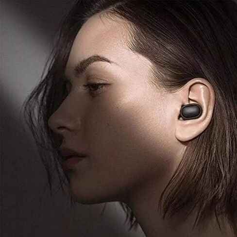 XIAOMI TWSEJ04LS Redmi Airdots سماعات أذن، بلوتوث، مقاومة للعرق، سماعات أذن لاسلكية حقيقية، الإصدار العالمي - أسود، صغير in Kuwait
