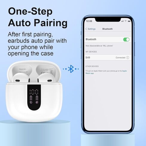 سماعات أذن لاسلكية iPhone 17 Pro سماعات أذن بلوتوث لهاتف iPhone 17 Air 17 Pro Max 16e 16 Pro 16 Pro Max 16 Plus 16 15 Pro Max، سماعات أذن لاسلكية 60 ساعة بخاصية إلغاء الضوضاء IPX7 مقاومة للماء in Kuwait