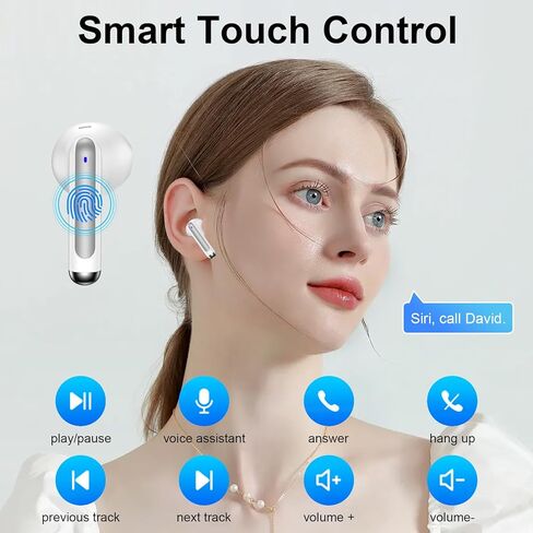 سماعات أذن لاسلكية iPhone 17 Pro سماعات أذن بلوتوث لهاتف iPhone 17 Air 17 Pro Max 16e 16 Pro 16 Pro Max 16 Plus 16 15 Pro Max، سماعات أذن لاسلكية 60 ساعة بخاصية إلغاء الضوضاء IPX7 مقاومة للماء in Kuwait