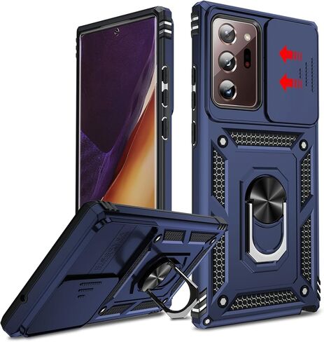 حافظة LeYi لهاتف Samsung Galaxy Note-10-Plus: [𝐍𝐨𝐭 𝐅𝐢𝐭 𝐍𝐨𝐭𝐞 𝟏𝟎]، حافظة Samsung Note 10 Plus مع غطاء كاميرا، حامل حلقي شديد التحمل من الدرجة العسكرية لهاتف Android Note10+ Plus، أسود in Kuwait
