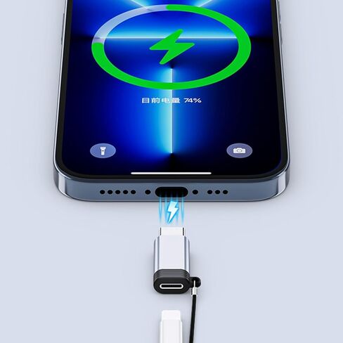 محولات USB C ذكر إلى 8Pin أنثى مع شحن فعال ونقل بيانات للهاتف 15 ومحول سبائك الألومنيوم للهواء in Kuwait