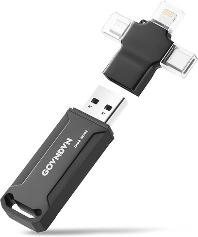 GOVNDVN MFi معتمد 128 جيجا بايت iPhone Photo-Stick-Storage iPhone-Memory-Flash Drive Photo-Storage-Thumb-Drive فيديو USB C Lightning Backup Stick iPad ذاكرة جهاز تخزين النسخ الاحتياطي للصور حفظ لجهاز Mac iPad in Kuwait