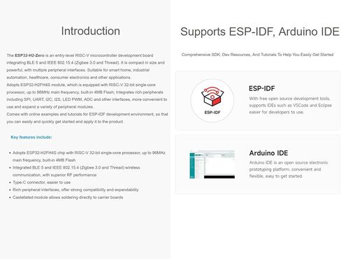 لوحة تطوير صغيرة ESP32-H2-Zero، تعتمد وحدة ESP32-H2FH4S مع معالج 96 ميجاهرتز، ودمج IEEE 802.15.4 (Zigbee 3.0 والخيط) وBLE 5، فلاش 4 ميجابايت، يدعم ESP-IDF، Arduino IDE in Saudi Arabia