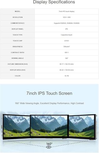 ESP32-P4-WIFI6 لوحة تطوير شاشة تعمل باللمس IPS مقاس 7 بوصات مع كاميرا OV5647، استنادًا إلى ESP32-P4 وESP32-C6 دقة 1024 × 600 شاشة تعمل باللمس بخمس نقاط تدعم Wi-Fi 6 / Bluetooth 5 (LE) in Kuwait