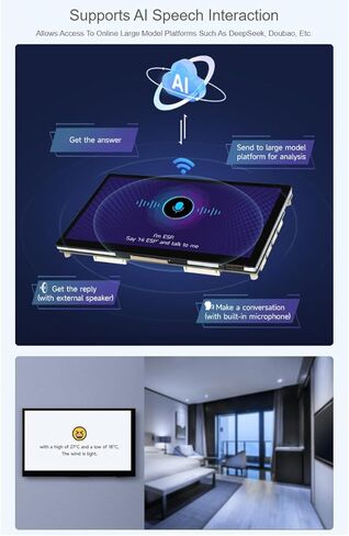 ESP32-P4-WIFI6 لوحة تطوير شاشة تعمل باللمس IPS مقاس 7 بوصات مع كاميرا OV5647، استنادًا إلى ESP32-P4 وESP32-C6 دقة 1024 × 600 شاشة تعمل باللمس بخمس نقاط تدعم Wi-Fi 6 / Bluetooth 5 (LE) in Kuwait