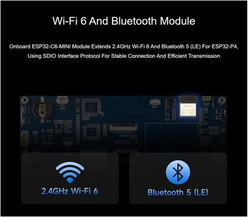 ESP32-P4-WIFI6 لوحة تطوير شاشة تعمل باللمس IPS مقاس 7 بوصات مع كاميرا OV5647، استنادًا إلى ESP32-P4 وESP32-C6 دقة 1024 × 600 شاشة تعمل باللمس بخمس نقاط تدعم Wi-Fi 6 / Bluetooth 5 (LE) in Kuwait