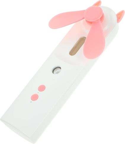 Rechargeable Mini USB Cooling Fan with Mist Spray Portable Handheld Fan for Travel and Outdoor Use Quiet Personal Cooler in Pink in Saudi Arabia