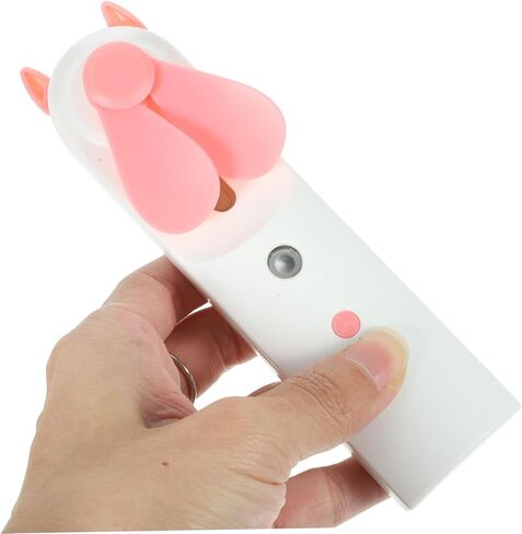 Rechargeable Mini USB Cooling Fan with Mist Spray Portable Handheld Fan for Travel and Outdoor Use Quiet Personal Cooler in Pink in Saudi Arabia